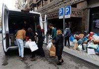 Taxistas madrileños organizan una recogida de productos de primera necesidad por el terremoto en Siria y Turquía