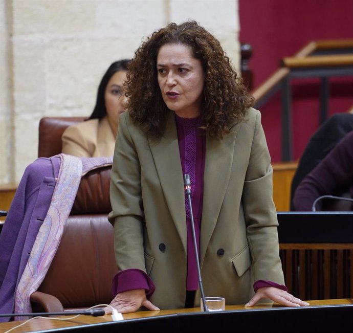 La portavoz del Grupo Por Andalucía, Inmaculada Nieto, en el Parlamento de Andalucía. 