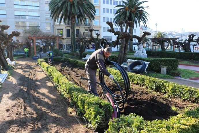 Cambio del sistema de riego en Alderdi Eder
