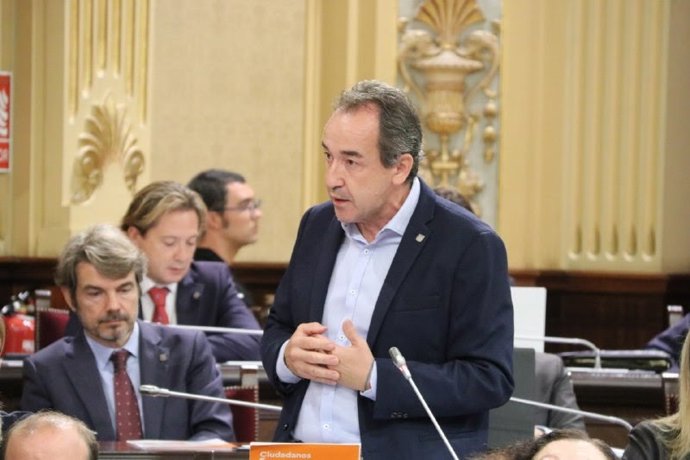 El diputado de Ciudadanos (CS) Juanma Gómez, durante una intervención.