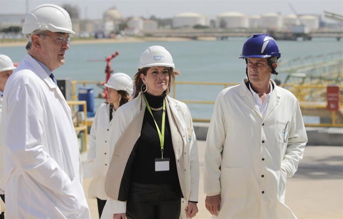Archivo - La presidenta del Puerto de Huelva, Pilar Miranda, durante una visita a las instalaciones de Enagás.