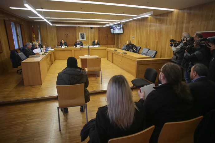 O acusado Manuel Juan Vilariño durante a última xornada do xuízo do dobre crime de Ou Ceao, na Audiencia Provincial de Lugo, a 6 de febreiro de 2023, en Lugo.