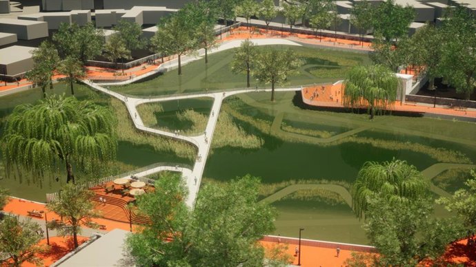 Infografía del parqiue inundable que promueve el Ayuntamiento de La Laguna