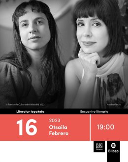 Cartel de Bidebarrieta Kulturgunea para el encuentro de Morales y de la Cruz.