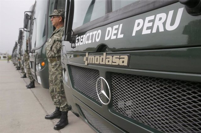Archivo - Intervención del Ejército de Perú durante las protestas que asolan al país desde el pasado mes de diciembre