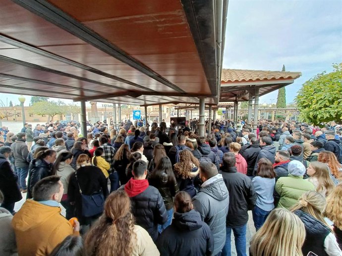 Imagen del minuto de silencio guardado en la UCAM