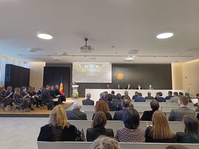 El fiscal general, Alfons Alberca, durante su intervención en la apertura del año judicial