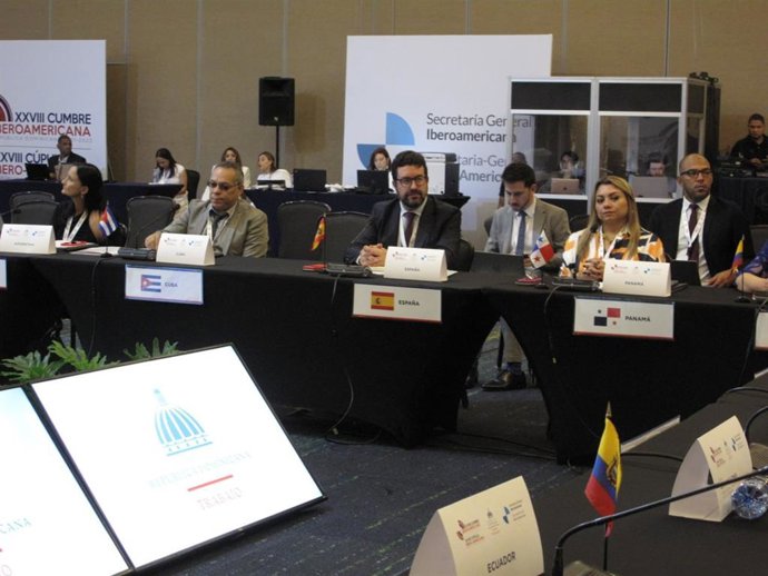 El secretario de Estado de Empleo y Economía Social, Joaquín Pérez Rey, en la IV Conferencia Iberoamericana de ministros de Trabajo, en Republica Dominicana.