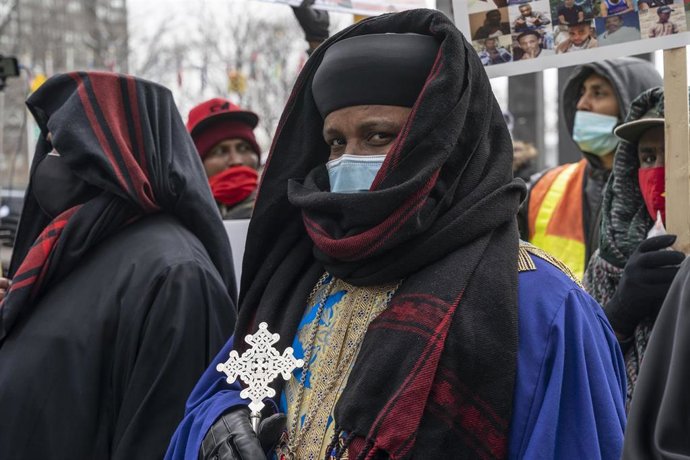 Imagen de archivo de un fiel ortodoxo etíope