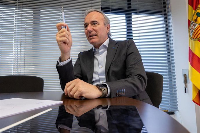 El candidato del PP a la Presidencia del Gobierno de Aragón y alcalde de Zaragoza, Jorge Azcón.