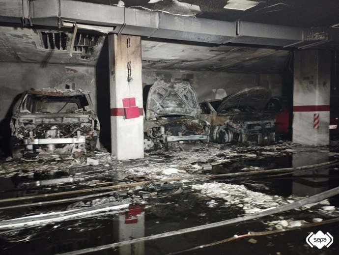 Incendio en un garaje de Avilés