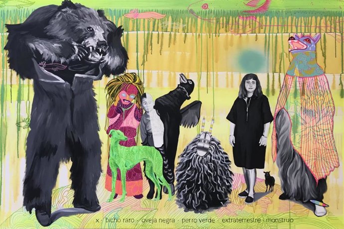 Obra 'Bienaventurados los bichos raros', acrilico sobre lienzo de Pepa Salas.