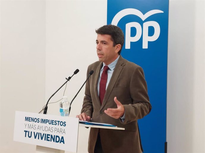 El presidente del PPCV, Carlos Mazón