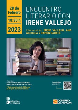 Encuentro literario con Irene Vallejo en la Biblioteca de Aragón.