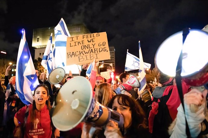 Manifestación contra la reforma judicial de Benjamin Netanyahu en Israel