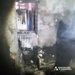 Incendio en una vivienda en Boquiñeni.