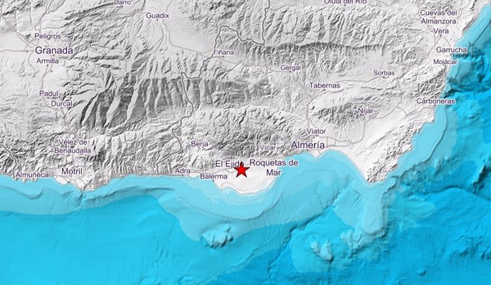 Terremoto registrado en El Ejido (Almería).