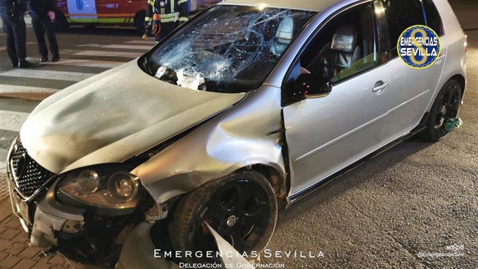 Estado del vehículo tras causar un atropello en la Carretera Amarilla.