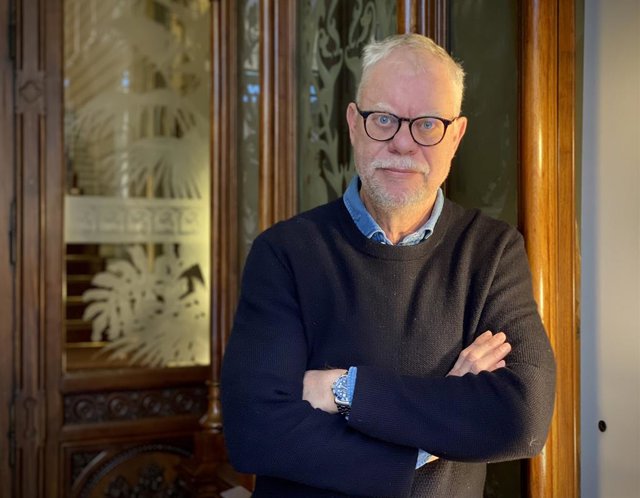 L'escriptor Steffen Jacobsen en una entrevista d'Europa Press a Barcelona