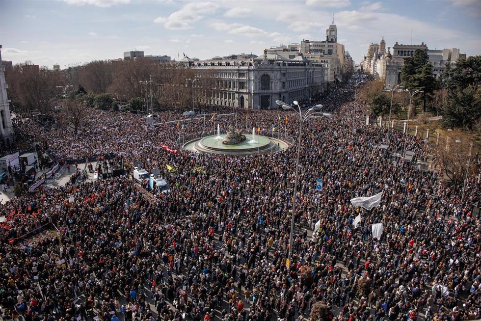 Imagen de la manifestación contra el desmantelamiento de la Sanidad Pública en Madrid