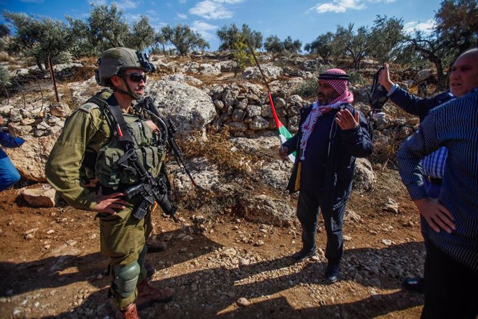 Archivo - Protesta palestina contra un asentamiento en la región de Nablús, en Cisjordania