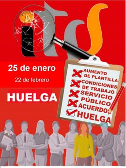 Cartel con fechas de huelga de la Inspección de Trabajo