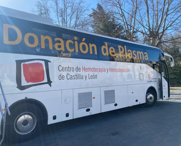 Unidad móvil de donación de plasma.