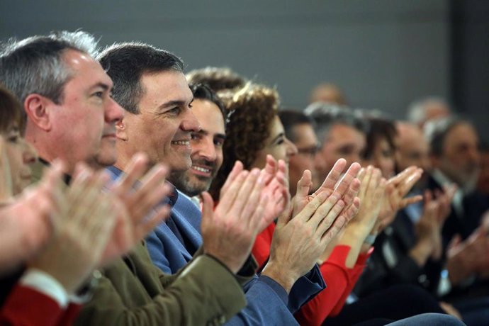 El presidente del Gobierno de España y secretario general del PSOE, Pedro Sánchez, durante el acto de presentación de la candidatura del secretario general del PSOE de Málaga, Daniel Pérez en el Hotel NH Málaga, a 12 de febrero de 2023. (Foto de archivo
