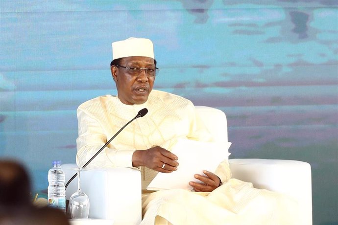 Archivo - El expresidente de Chad Idriss Déby durante una conferencia en 2019 en Asuán, Egipto