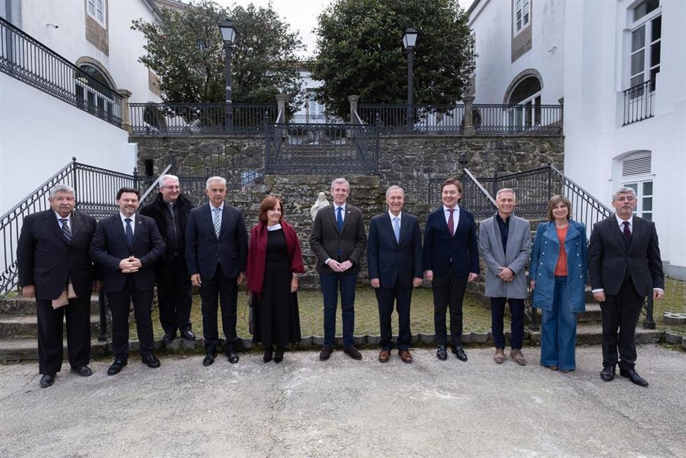 El presidente gallego, Alfonso Rueda, recibe al gobernador de la provincia de Córdoba (Argentina), Juan Schiaretti.
