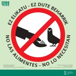 Vitoria-Gasteiz refuerza la campaña para la gestión de palomas con señales y vídeos informativos