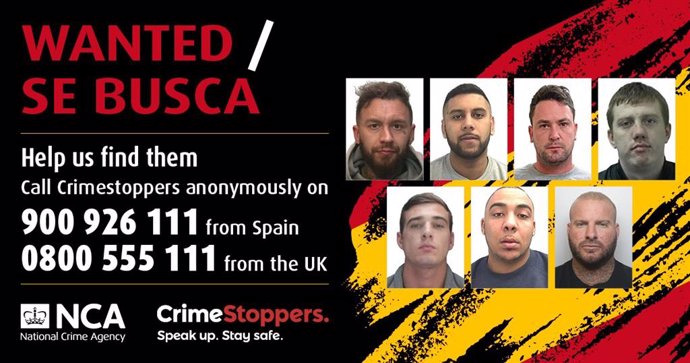 La Agencia Nacional del Crimen del Reino Unido (NCA, por sus siglas en inglés) busca a siete fugitivos en España
