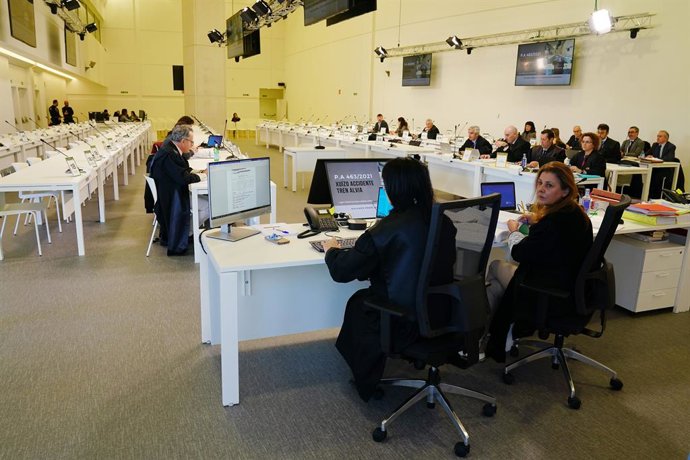 Sesión del juicio del Alvia en la Cidade da Cultura, a 8 de febrero de 2023, en Santiago de Compostela, A Coruña, Galicia (España).  