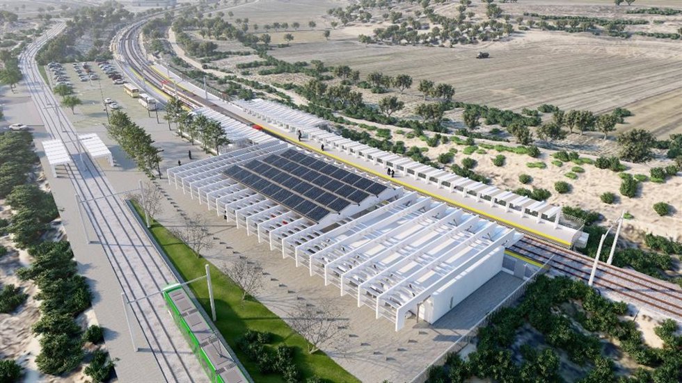 Proyección de la nueva estación de Cercanías de Parla Norte