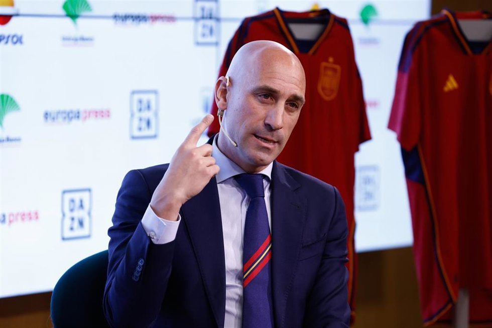 El presidente de la RFEF, Luis Rubiales, en los Desayunos Deportivos de Europa Press.