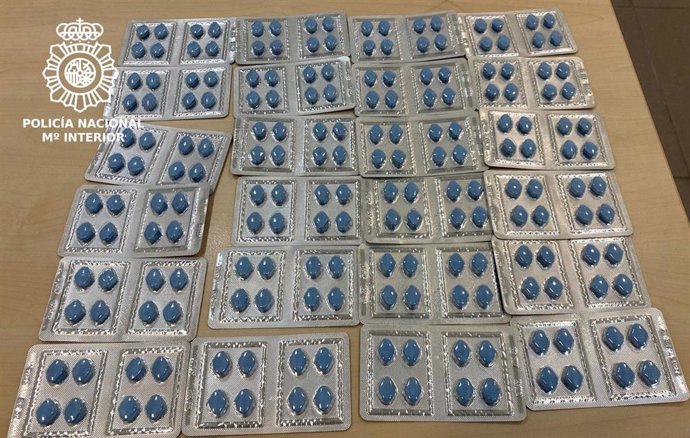 Pastillas de viagra incautadas al detenido