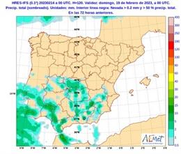 Mapa elaborado por la Aemet sobre la previsión meteorológica en CyL hasta el sábado