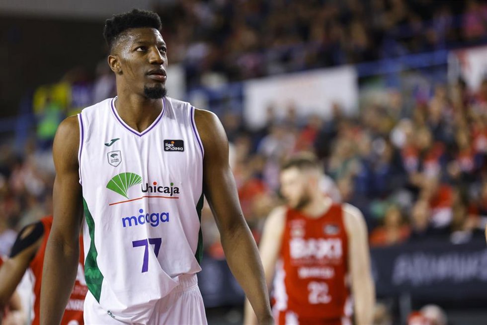 El jugador español Yankuba Sima en un partido con Unicaja