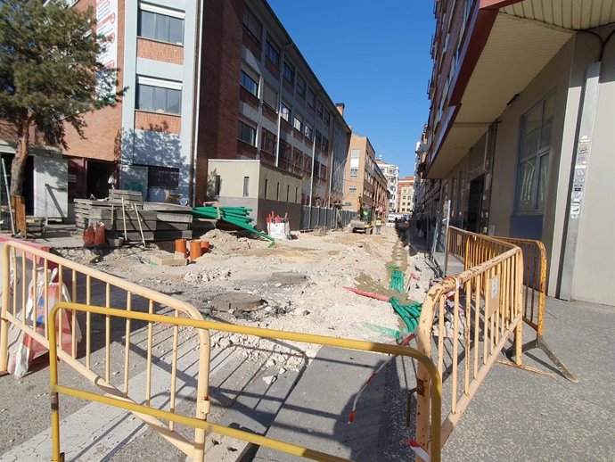 Obras de peatonalización de la calle San Julián