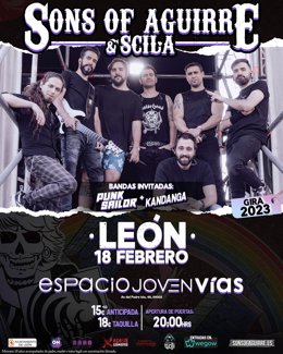 Espacio Vías León acoge este sábado el concierto de la banda de rap satírico 'Sons of Aguirrre y Scila'.