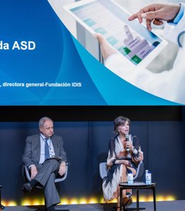 La directora general de la Fundación IDIS, Marta Villanueva, en el marco de la jornada VIII jornada 'Salud digital basada en valor: más allá de lo digital', organizada por la Asociación Salud Digital (ASD). En Madrid (España), a 14 de febrero de 2023.