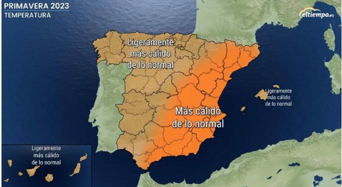 Previsión de precipitaciones para la primavera de 2023.