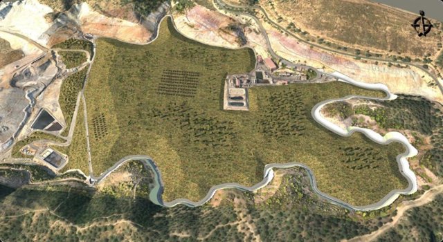 Imagen remitida por la empresa con la situación de la instalacion una vez finalizce la clausura del vertedero de Nerva (Huelva).