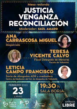 La Sala Borja de Valladolid, escenario el 23 de febrero de una mesa redonda sobre 'Justicia, venganza, reconciliación'