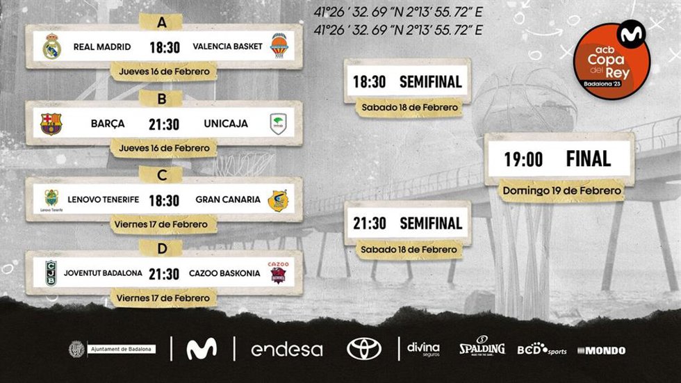 Horarios de la Copa del Rey de Badalona 2023 de baloncesto