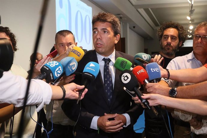 El presidente del PP de la Comunidad Valenciana, Carlos Mazón 