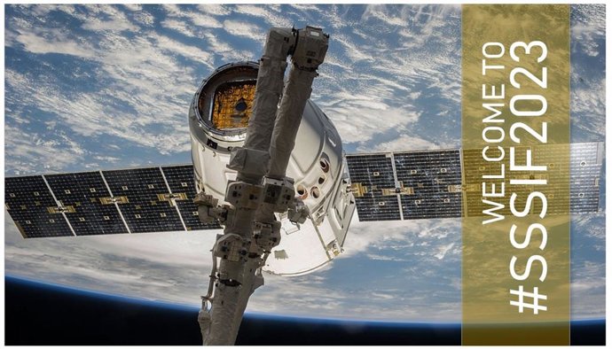 Imagen promocional del Sssif 2023, fórum internacional sobre sobre pequeños satélites y servicios