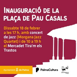Cartel informativo de los actos organizados el sábado en la plaza Pau Casals.