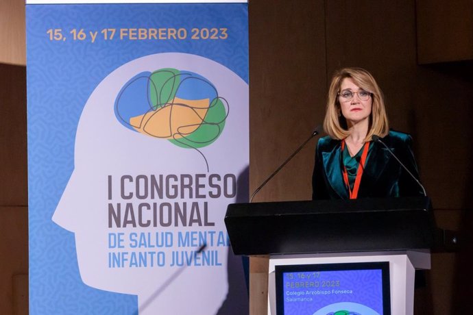 Primera jornada del I Congreso Nacional de Salud Mental Infanto Juvenil, organizado por la Fundación para la Ayuda a la Infancia y Adolescencia en las Necesidades Especiales del Desarrollo (FUNDANEED). En Salamanca (España), a 15 de febrero de 2023.