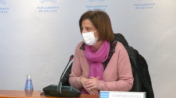 La directora de Augas de Galicia, Teresa Gutiérrez, en comisión